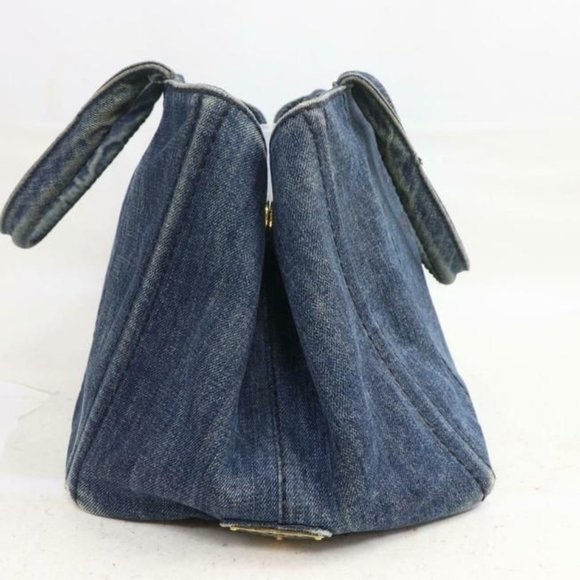 Prada Dark Rinse Canapa Way Style Satchel Tote Or Cross Body Shoulder Bag - Picture 5 of 8